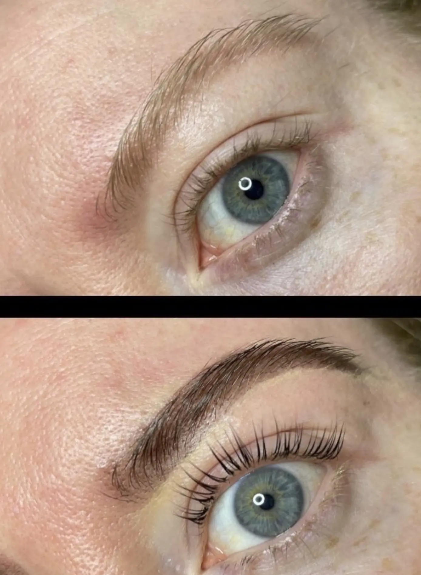 brow tint before and after